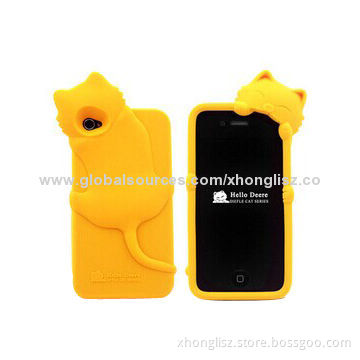 Cute Kitten Silicone Back Cover Case for iPhone 5/5S, Many Colors for Choice
